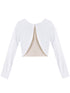 Crayon Kids Big Girls White Long Sleeve Button Velvet Bolero Sweater 8-14 - SophiasStyle.com
